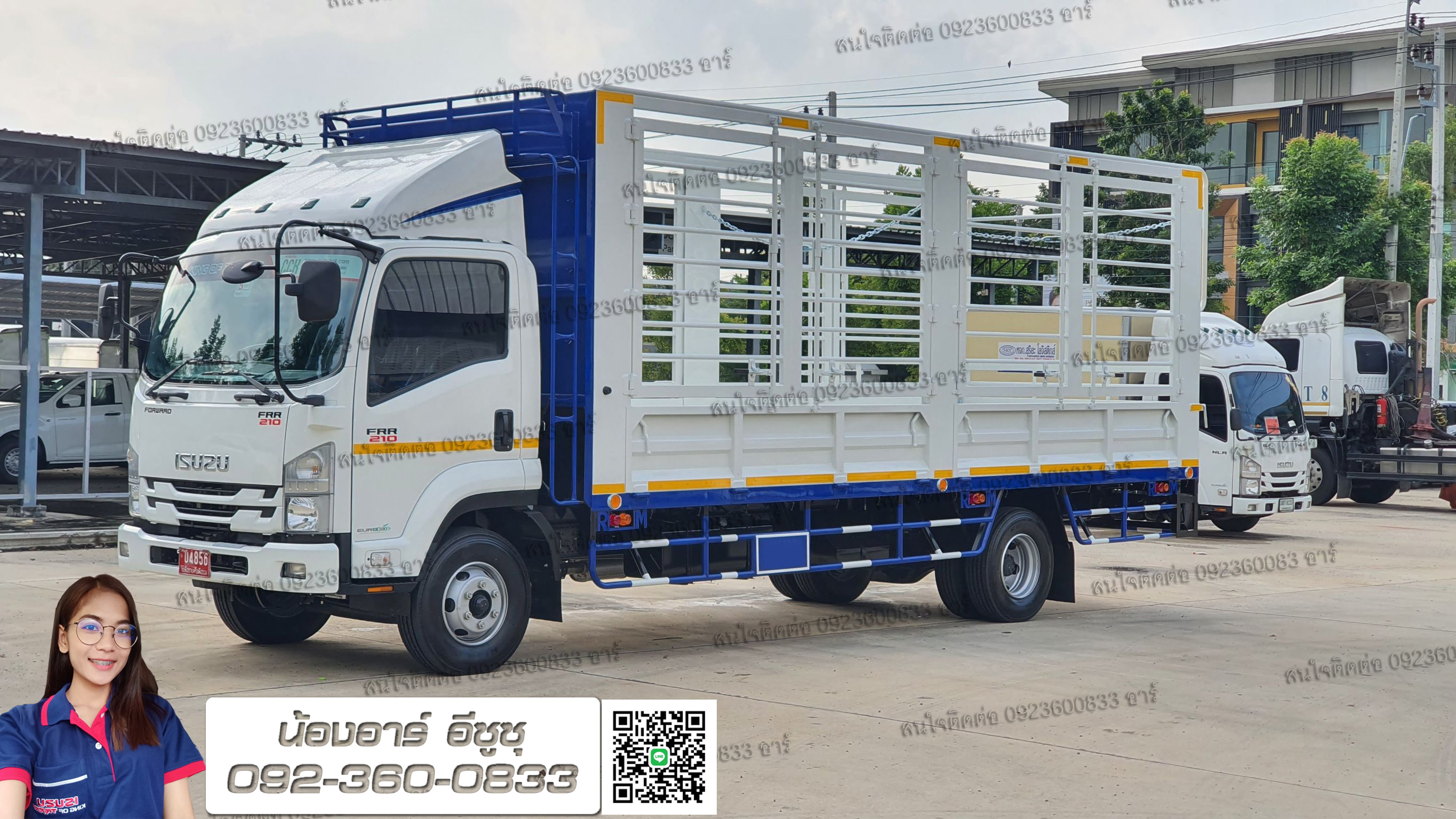6 ล้อ ISUZU FRR190/210 แรงม้า กระบะคอกสูง แป็ปกลม (มีเสากลาง)
