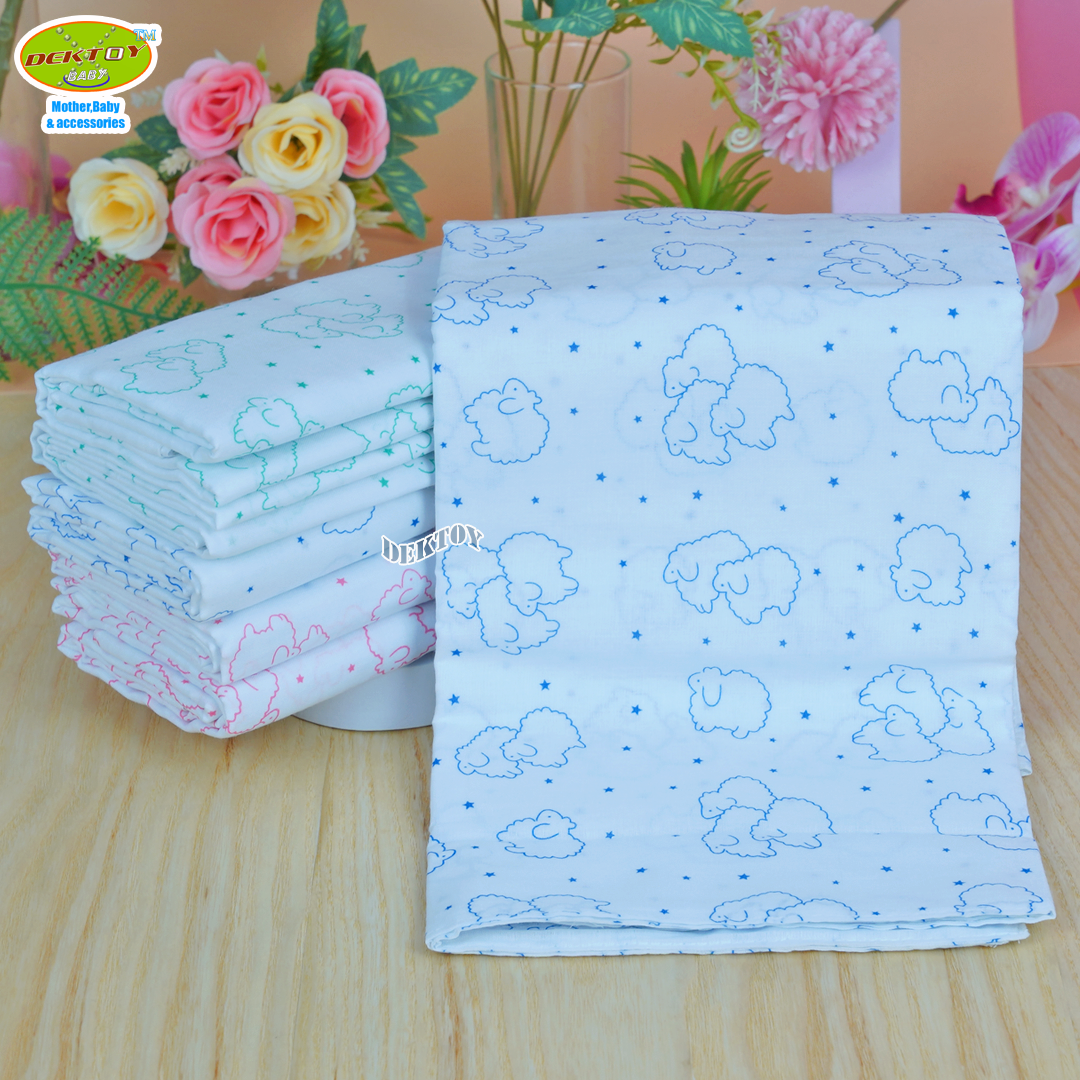 Gold Baby ผ้าอ้อมสาลู 2 ชั้นเกรดA ลายแกะ 12 ผืน