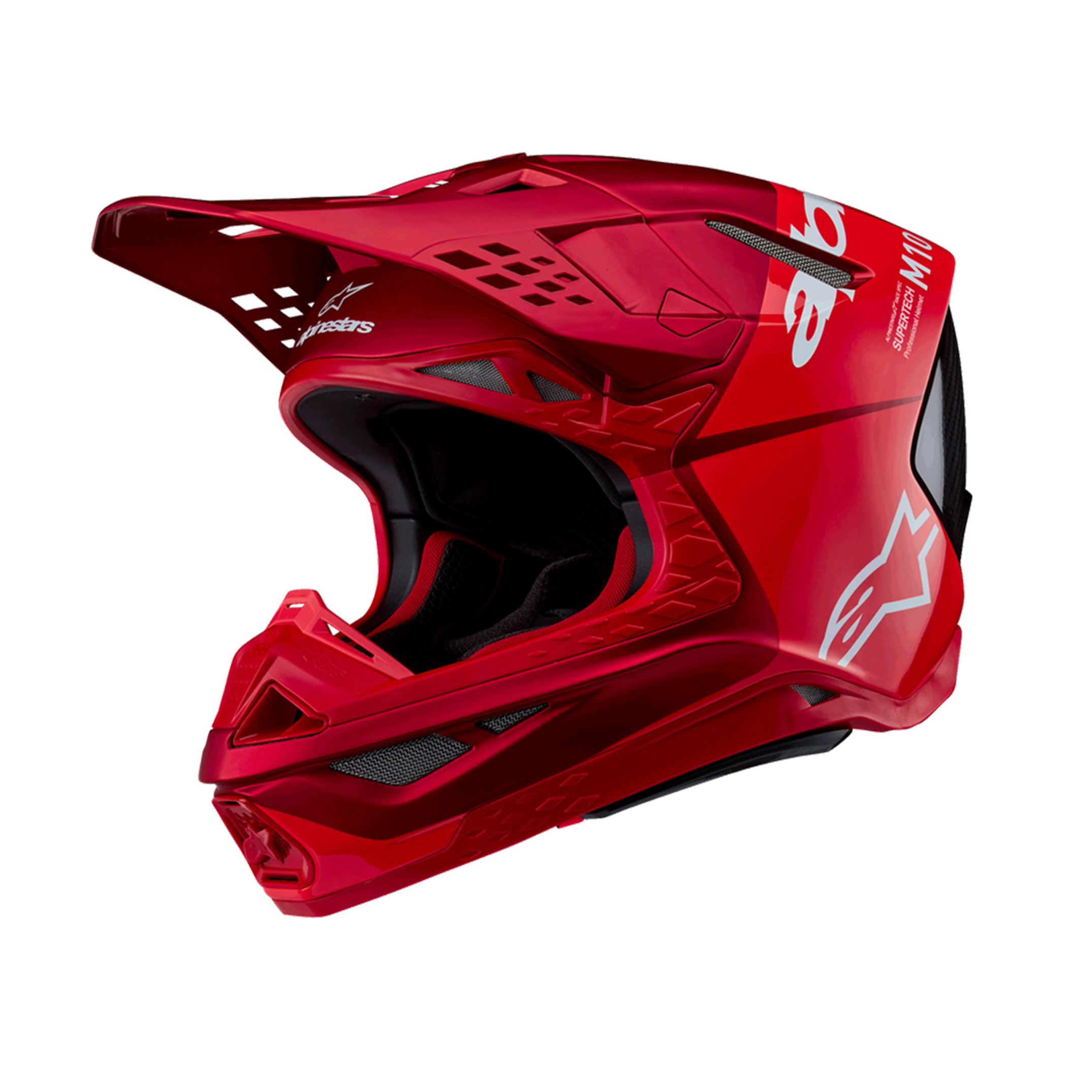 Alpinestars Supertech M10 Solid Helmet - Red Fluo/Red Matte & Glossy