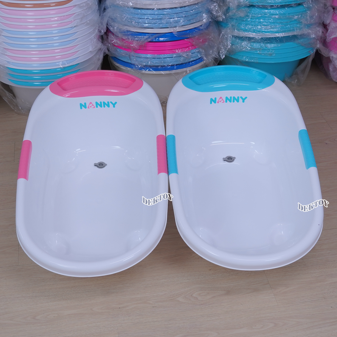 NANNY แนนนี่ อ่างอาบน้ำเด็กแนนนี่ ทูโทน มีจุกปล่อยน้ำ N273