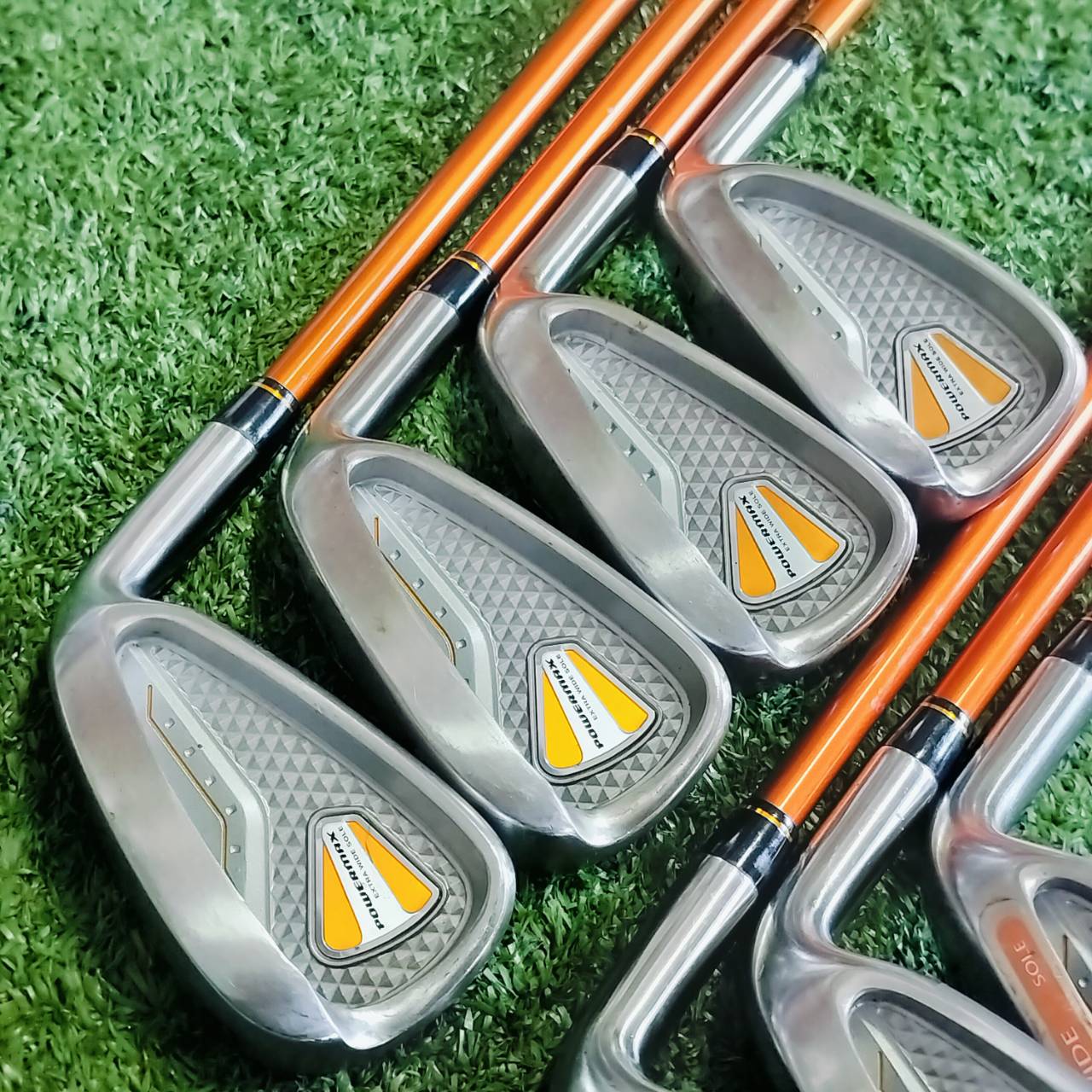 ชุดเหล็ก MAXFLI POWERMAX EXTRA WIDE SOLE มีเหล็ก 5 6 7 8 9 PW เเละ AW ก้าน POWERMAX FLEX R ทั้งชุด ไม้กอล์ฟพรีเมี่ยมมือสอง ของแท้ By NakaraLuxurious