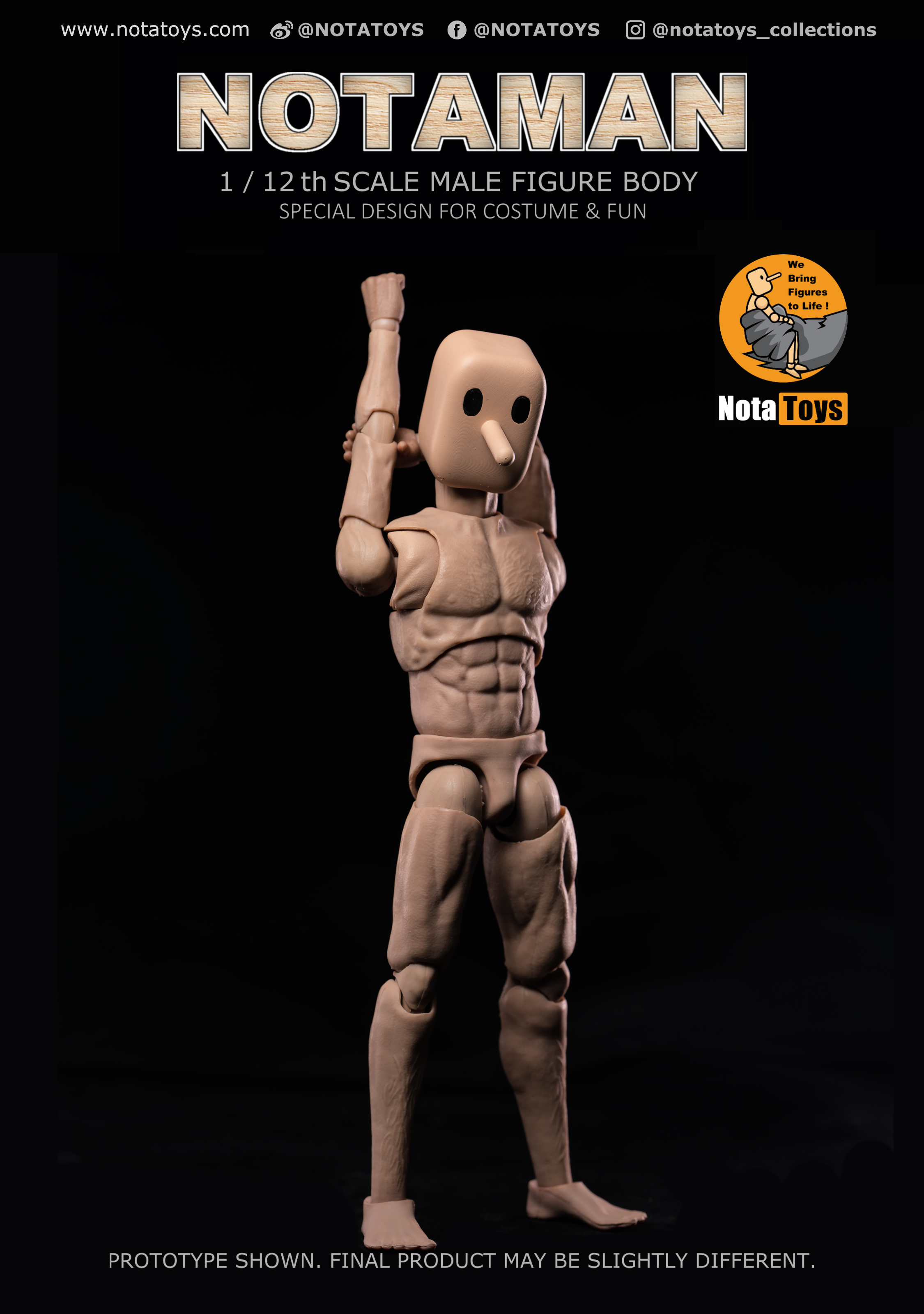 [สั่งจอง] Notatoys 1/12 : NOTAMAN Male Figure Body