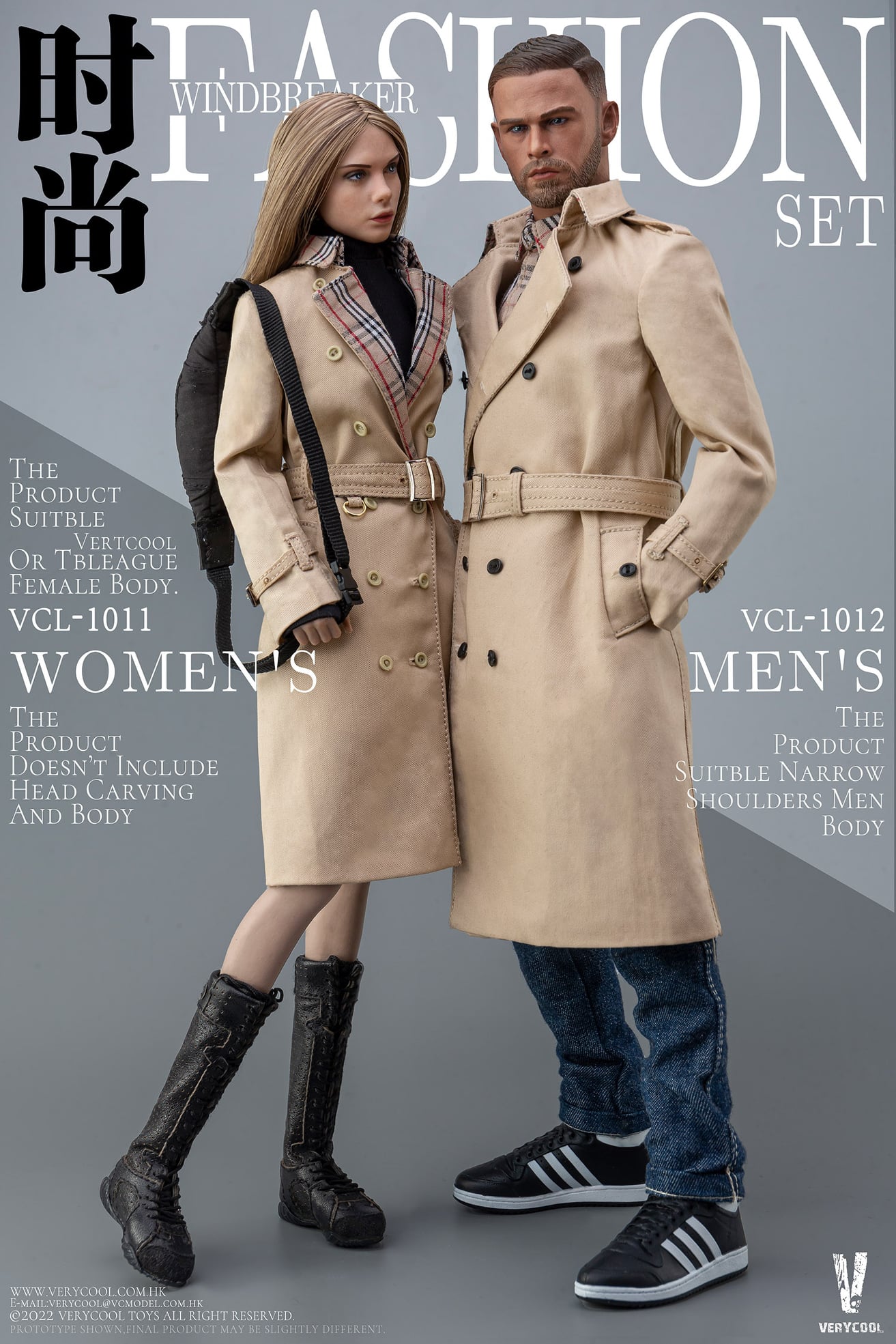[สั่งจอง] VERYCOOL 1/6 : Fashion Trench Coat Set-Women/Men