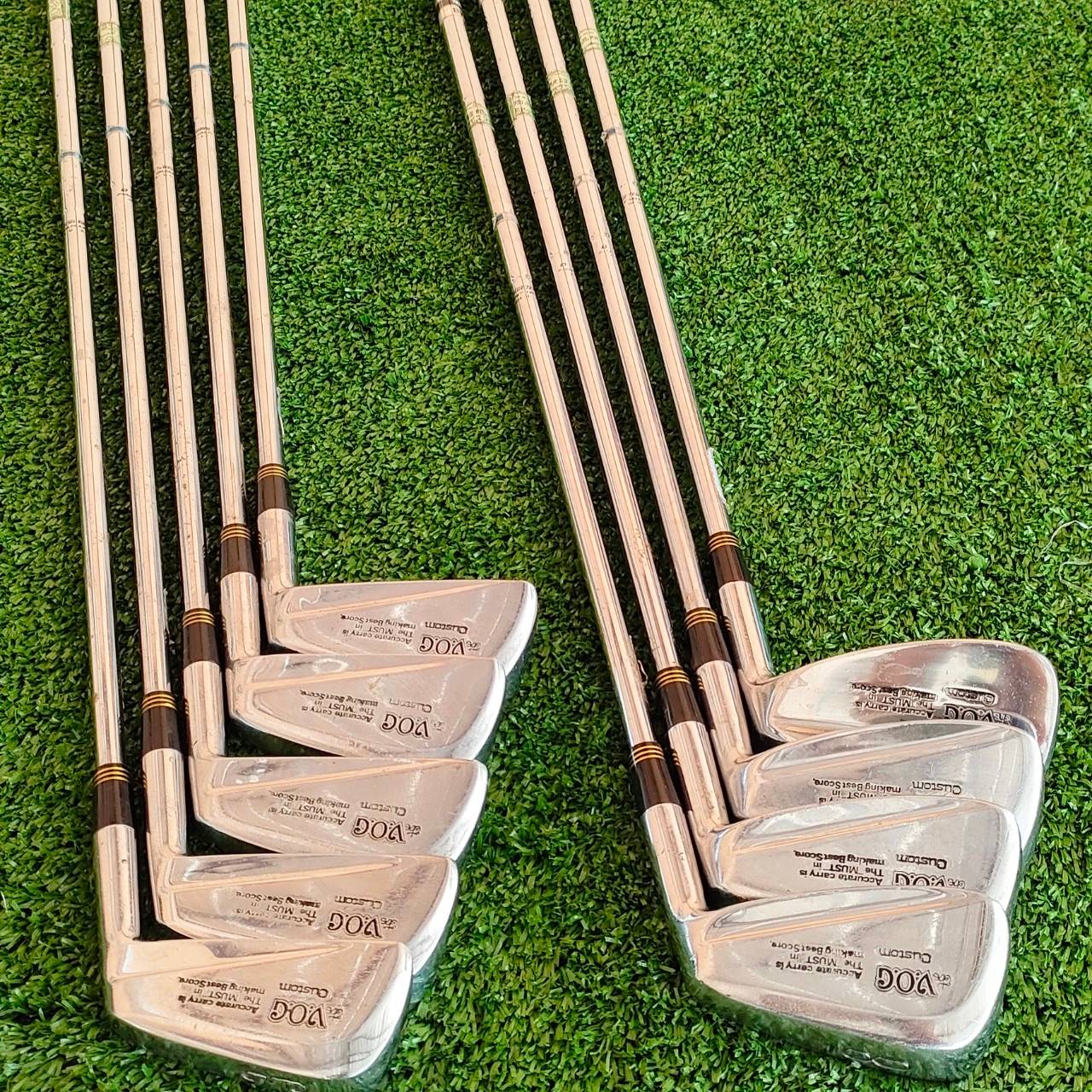 ชุดเหล็ก VOG CUSTOM มีเหล็ก 3-9 เเละ PW SW ก้าน DYNAMIC R กริพสวยมากทุดชิ้น เหล็ก FORGED นุ่มๆ สปินจัดๆ ตีมันส์ๆครับ