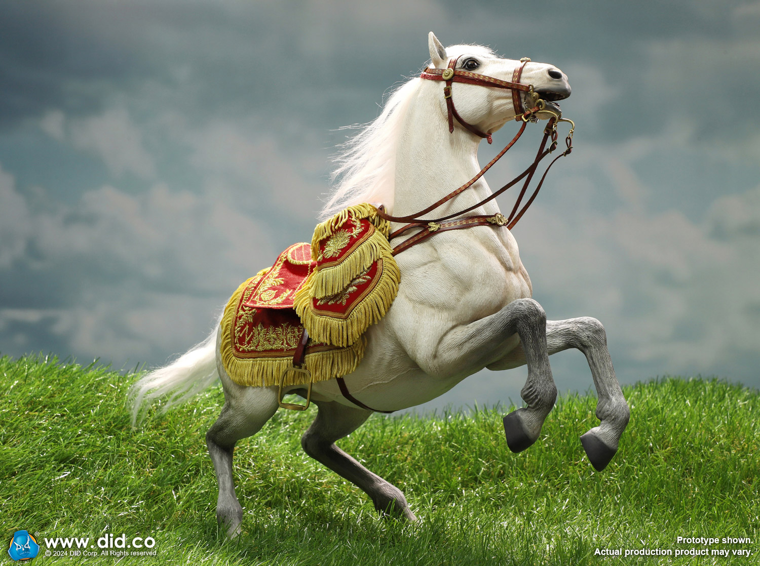 [พร้อมส่ง] "DID 1/6 : Emperor of French - E60078 : White War Horse (Prancing) (ม้าพยศไม่มีจุดขยับ)"