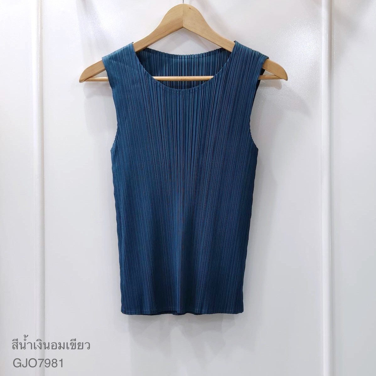 2MUAY BASIC รุ่น GJO7981 เสื้ออัดพลีทงานคุณภาพ BASIC ROUND NECK PLEATED TOP 20สี FREE SIZE