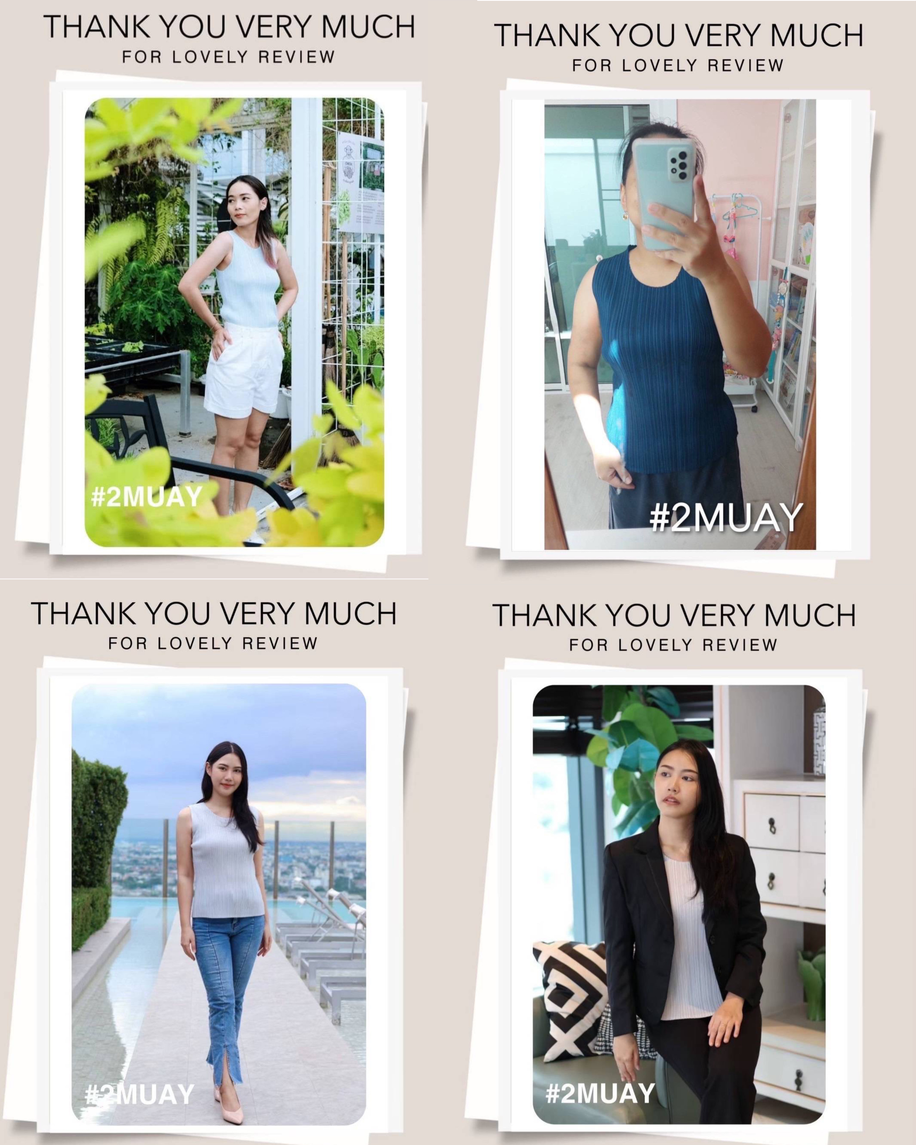 2MUAY BASIC รุ่น GJO7981 เสื้ออัดพลีทงานคุณภาพ BASIC ROUND NECK PLEATED TOP 20สี FREE SIZE