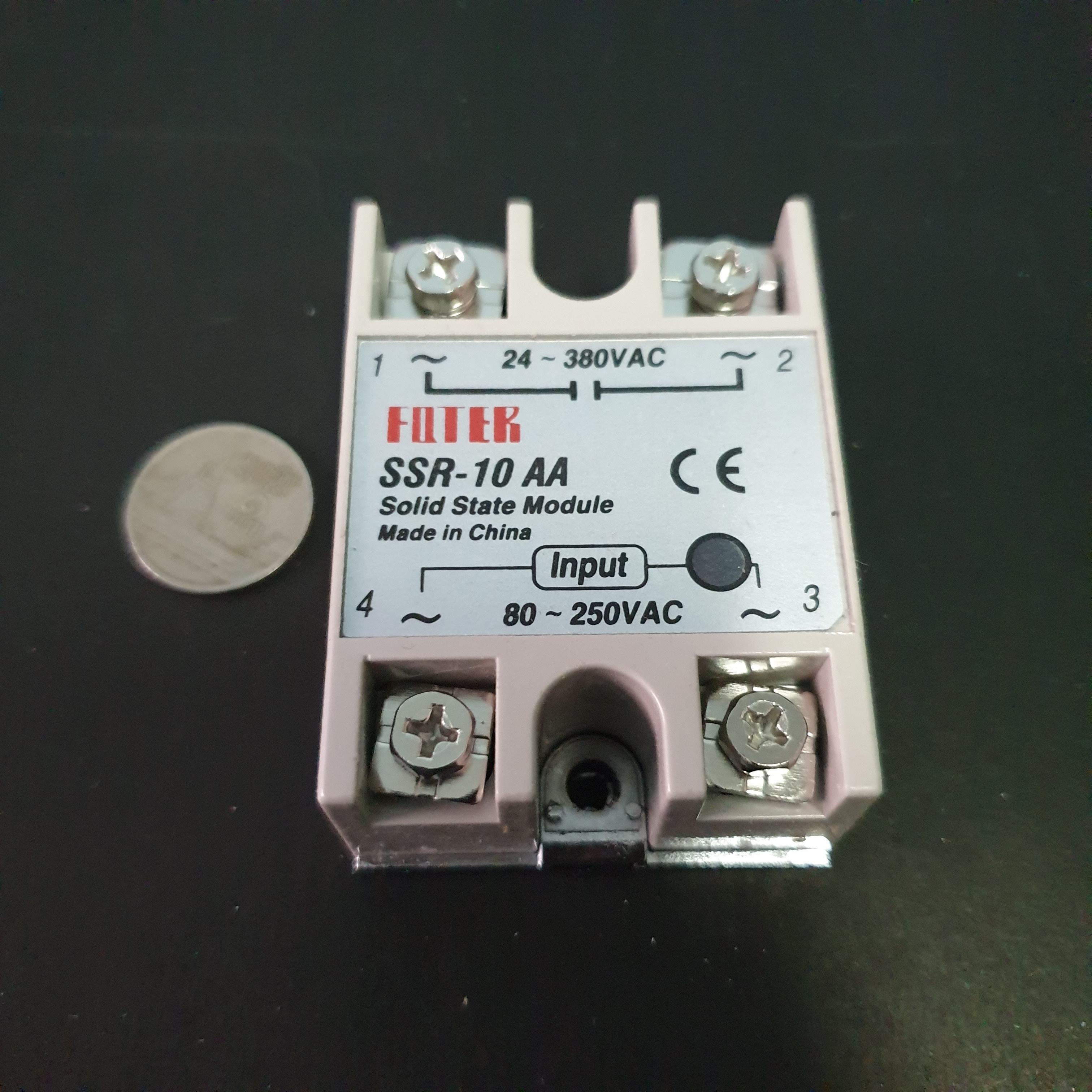 โมดูลตัดต่อวงจร โซลิดสเตตรีเลย์ 10A (AC-AC) Solid-state Relay SSR-10AA