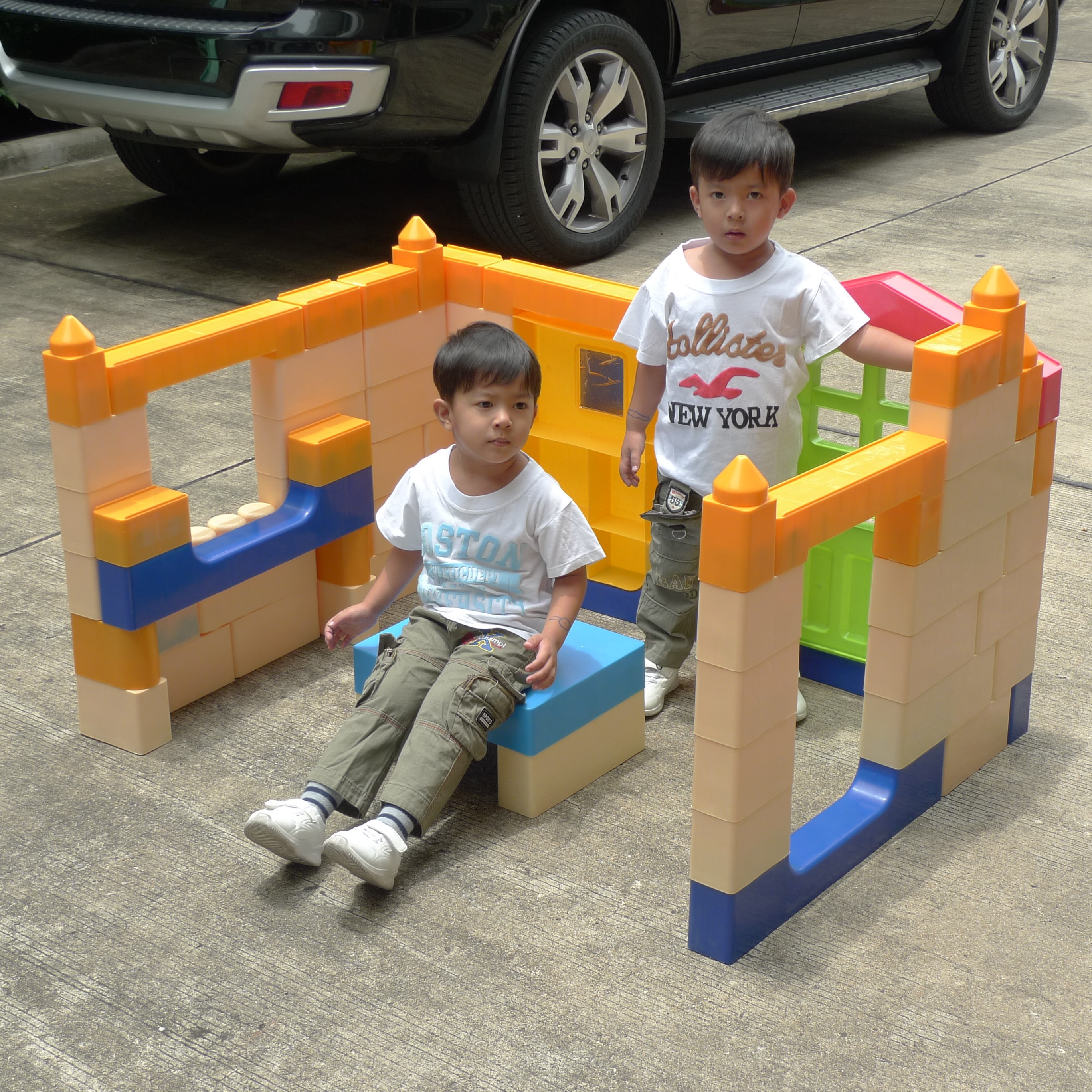 0741 Big Block บล็อกยักษ์ต่อสร้างบ้าน สีพาสเทล ขนาดใหญ่ 75 ชิ้น มีแถมเพิ่มอีก , พลาสติกหนาอย่างดี พร้อมส่ง มีจำกัด ราคาโรงงาน