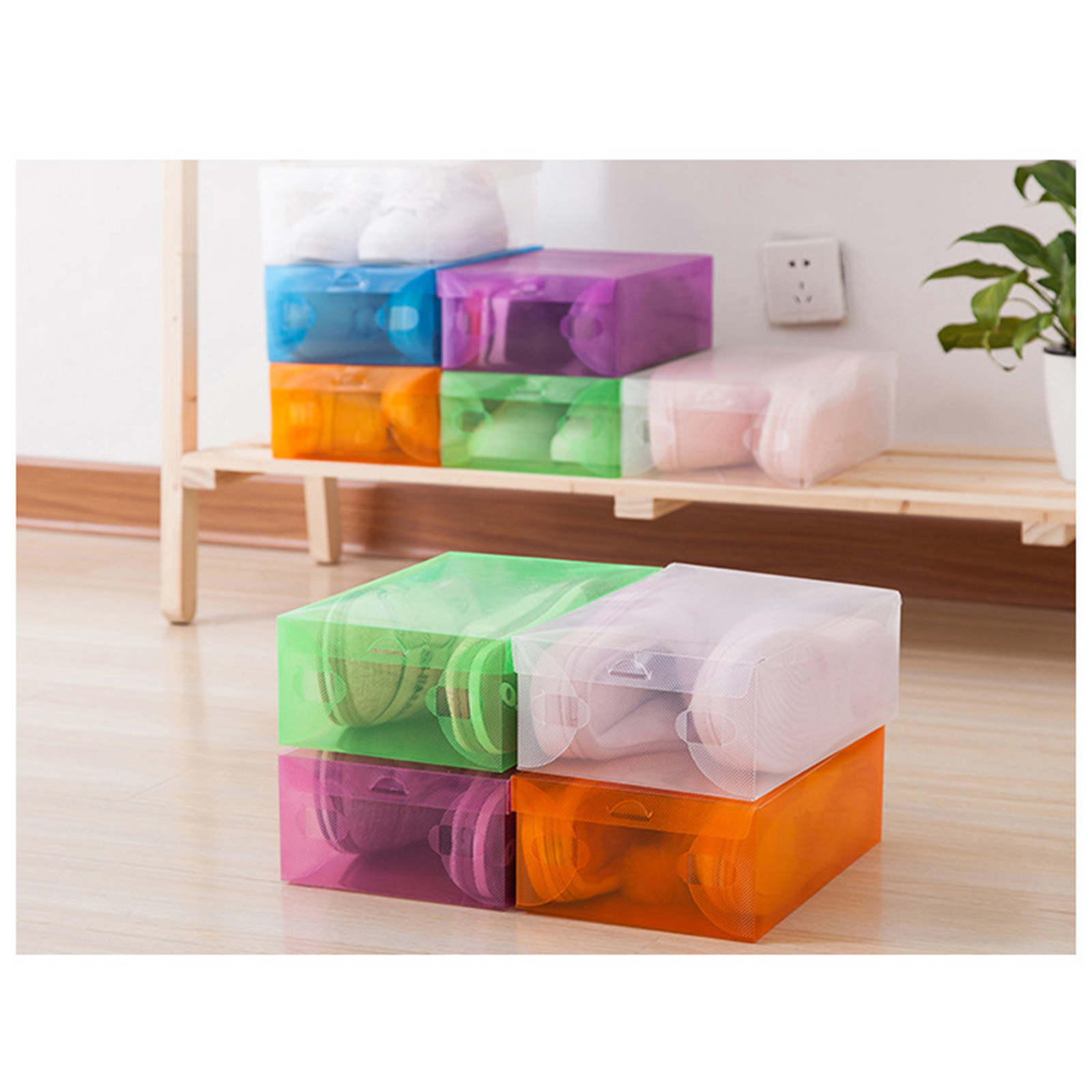 🔥Sale ลดราคา🔥 กล่องใส่รองเท้า มี2รุ่น กล่องพับ / ฝาเปิด พลาสติกคุณภาพ กล่องDIY กล่องประกอบ ดีไซน์สวยงาม