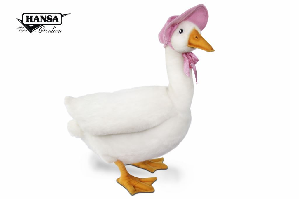 7343 White Goose w/ Hat 41 cm.H