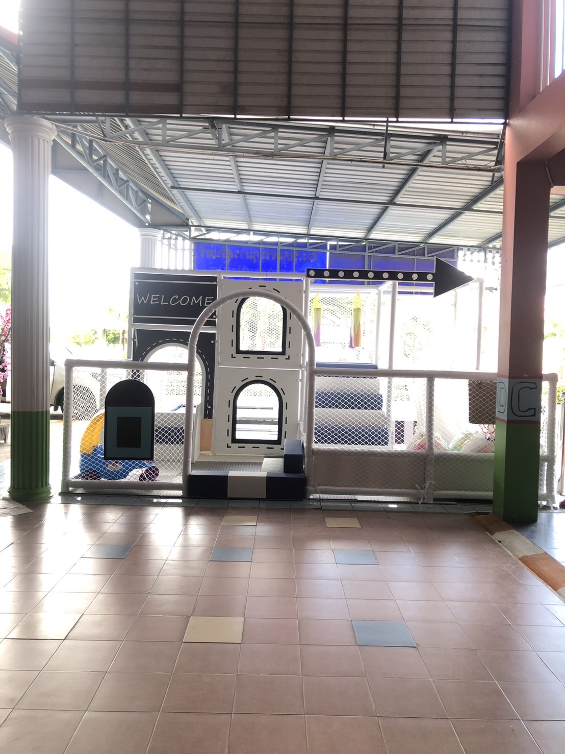 ห้องบอล ชุดสวนสนุกเด็กสีโมเดิร์น สวนสนุกในห้าง รับทำบ้านบอล kids zone สำหรับในศูนย์การค้าในห้าง โรงเรียน