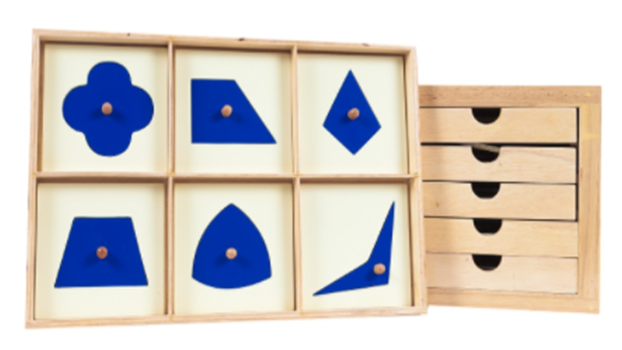 ตู้เรขาคณิต พร้อมกรอบเรขา,มอนเตสซอรี่ ,montessori, สื่อการสอนประถม