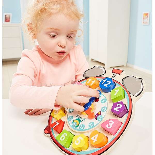 นาฬิกาไม้รูปเรขาคณิตแสนสนุก ของเล่น, ของเล่นเด็ก, ของเล่นเสริมพัฒนาการ,สื่อ , ของเล่นเด็กอนุบาล พร้อมส่ง