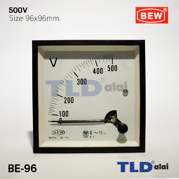 พาแนลมิเตอร์ แบบเข็ม ขนาด 500v ขนาด 96x96 mm. รุ่น BE-96 พร้อมอุปกรณ์ยึด Panel Meter ตัววัดความถี่ไฟฟ้า (Analog Frequency Panel Meter)