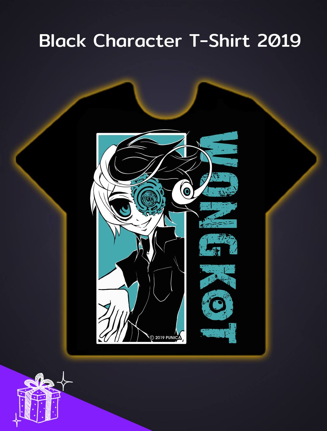 เสื้อยืดสีดำ พิมพ์ลายการ์ตูน Black Character T-shirt 2019 : Wongkot