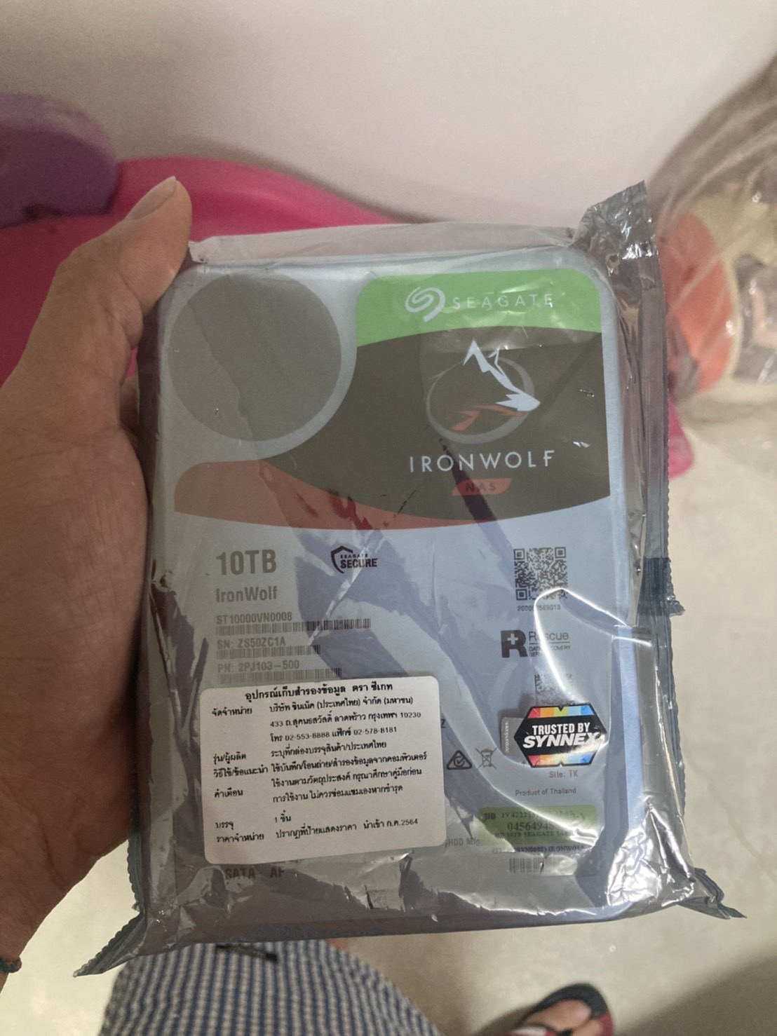 ฮาร์ดดิส ประกันศูนย์ มีประกันเหลือ หมดปี 2024 Seagate IronWolf 10TB SATA 3.5 6Gbps 7200RPM"