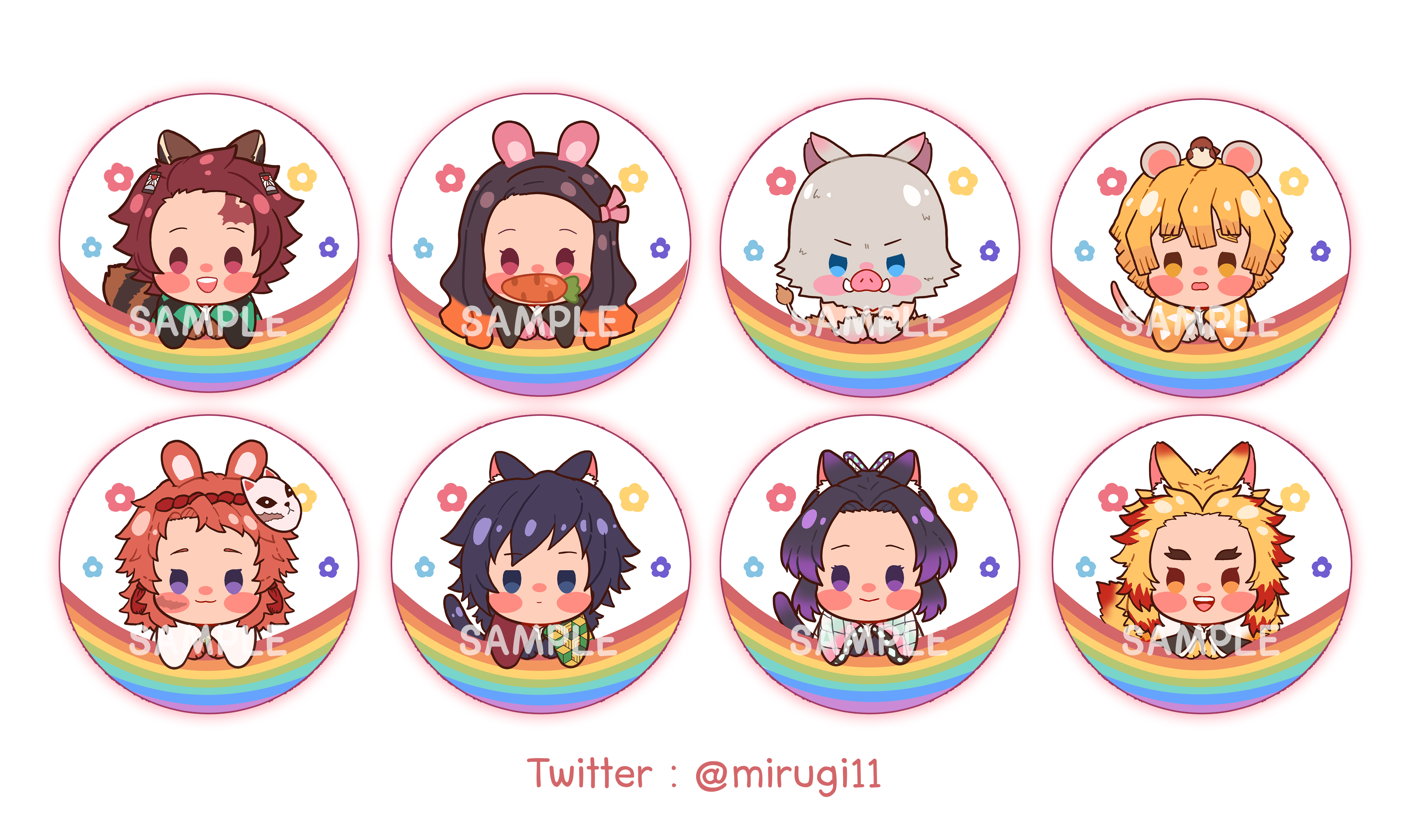 Badge (เข็มกลัดเคลือบด้าน) : KNY Fluffy Mimi