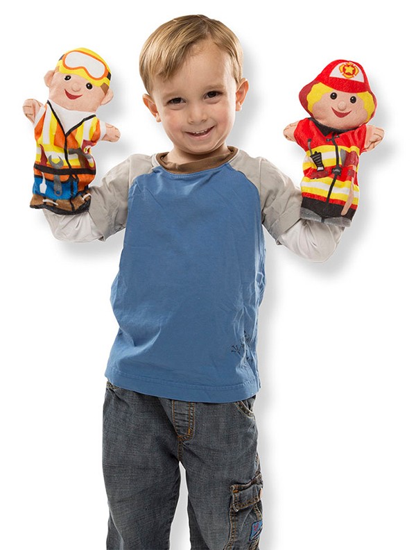ชุดหุ่นมือ 4 ตัว (อาชีพ) เล่น บทบาทสมมติ Jolly Helpers Hand Puppets Melissa&Doug,รุ่น 9086 ของเล่นเสริมพัฒนาการ,ของเล่น
