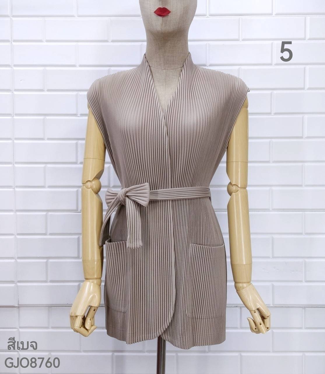 2MUAY รุ่น GJO8760 THICK WAIST TIE PLEAT CARDIGAN เสื้อคลุมผู้หญิง เสื้อคลุมพลีทคุณภาพ 8สี FREE SIZE