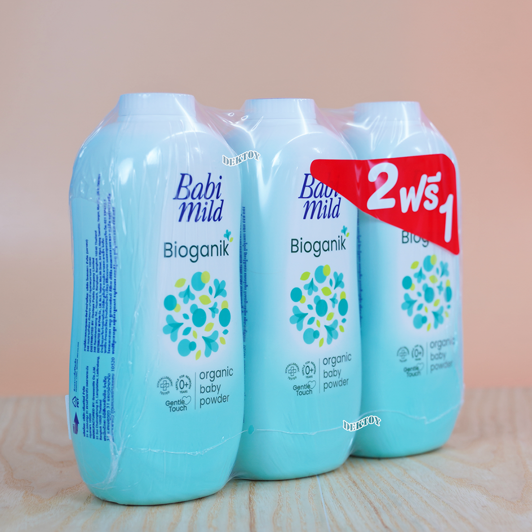 2 ฟรี 1 Babimild เบบี้มายด์ แป้งเด็ก อัลตร้ามายด์ ไบโอแกนิก 350 กรัม