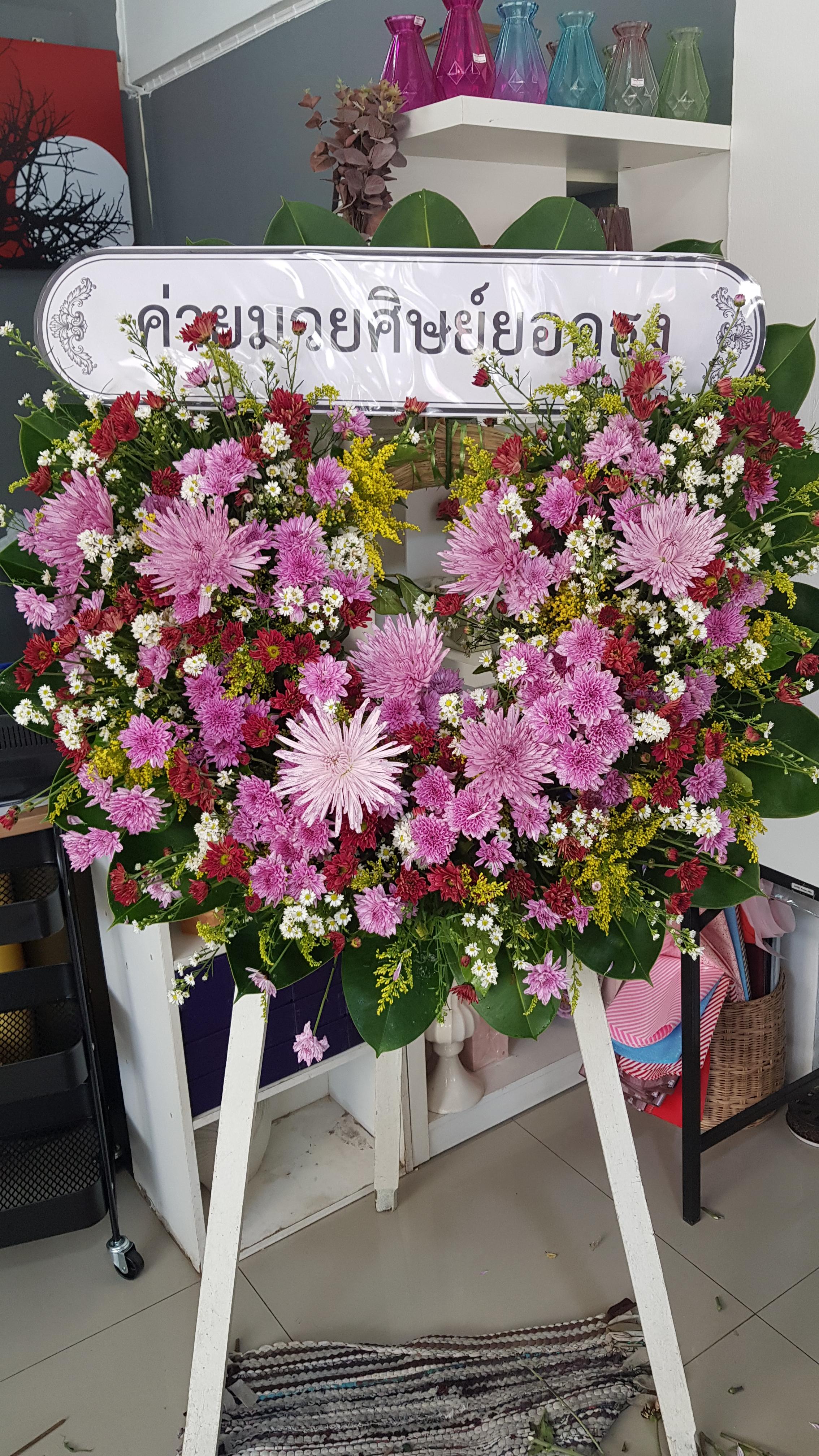 FDW-808 พวงหรีดดอกไม้สด