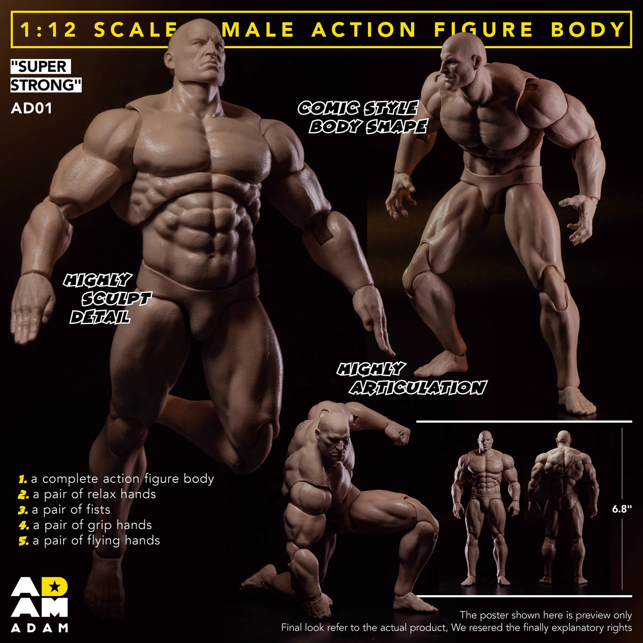 [สั่งจอง]adam 1/12 : male body super strong