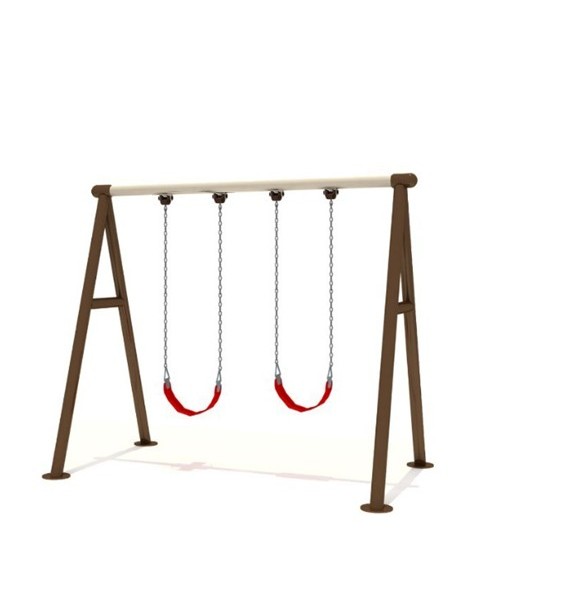 เครื่องเล่นสนามกลางแจ้ง เครื่องเล่นสนามเหล็ก ชุดชิงช้า 2 ที่นั่ง สินค้าผลิตในไทย มีมอก. สั่งทำสีตามต้องการได้