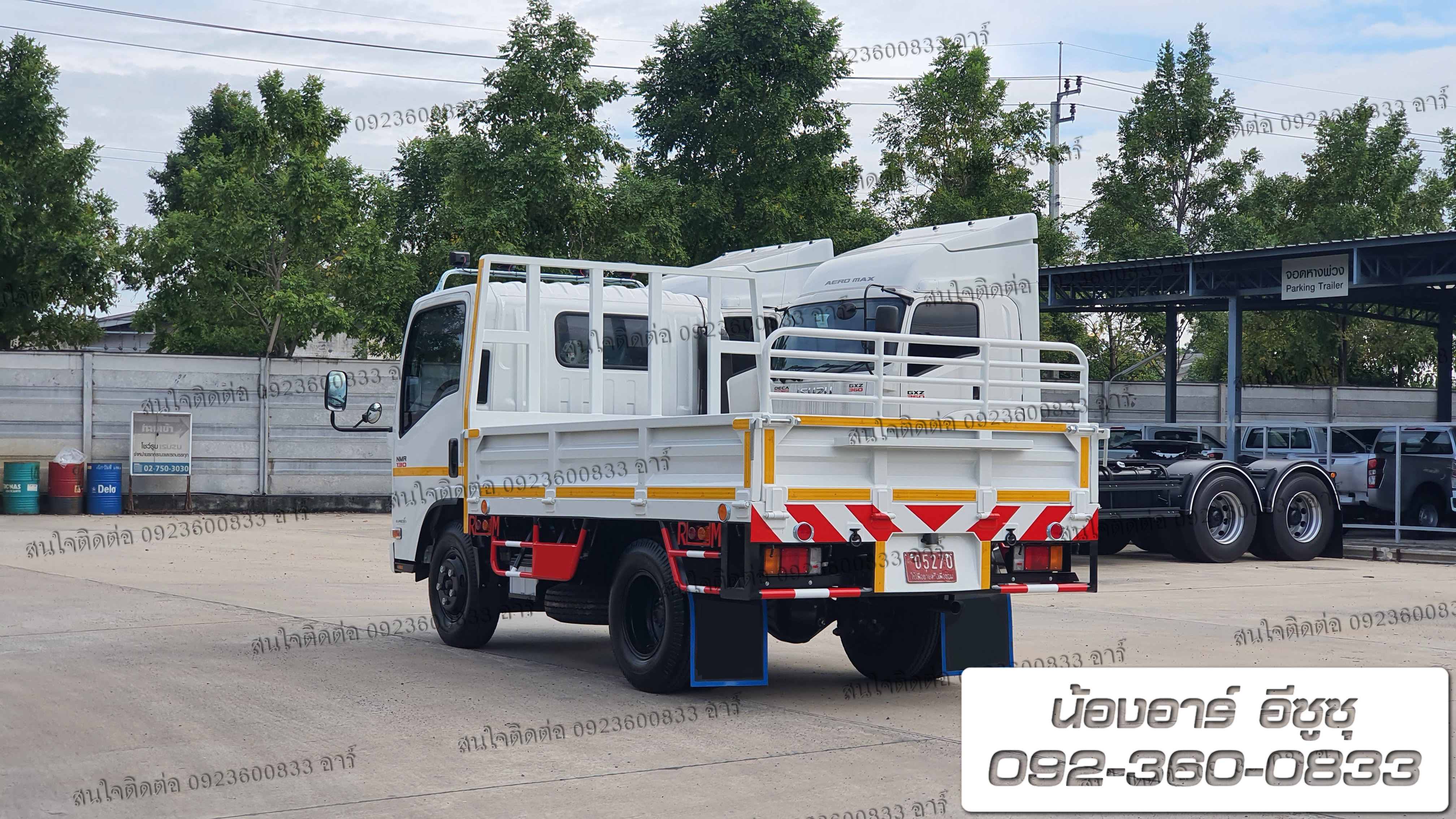 6 ล้อ ISUZU NMR130 แรงม้า กระบะเปิด 3 ด้าน (เพิ่มรั้วฝาท้าย)