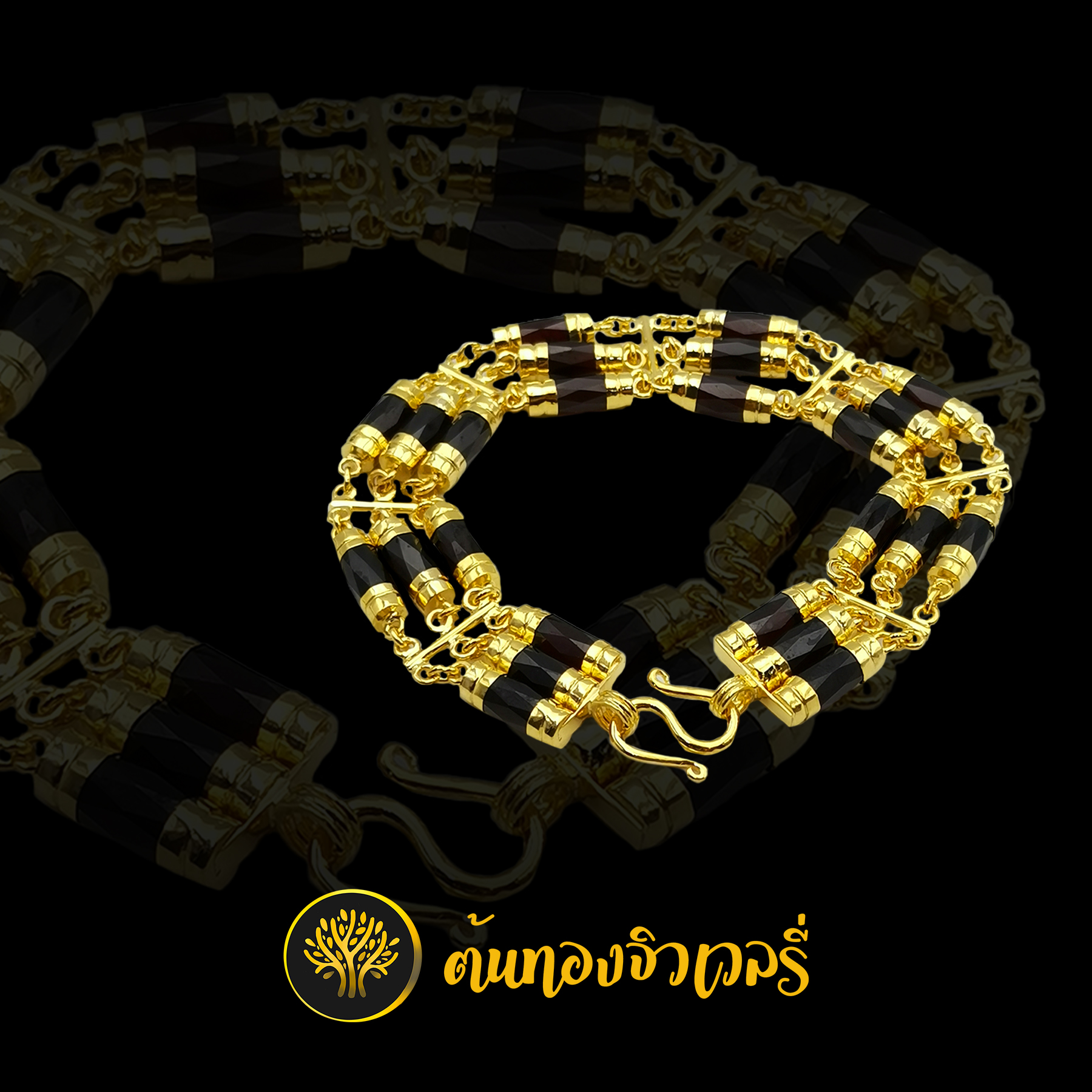 สร้อยข้อมือโกเมนทอง แถวเรียง3เม็ด สวยๆแน่นๆ แบบนี้เราพร้อมจัดให้คุณได้เสมอ