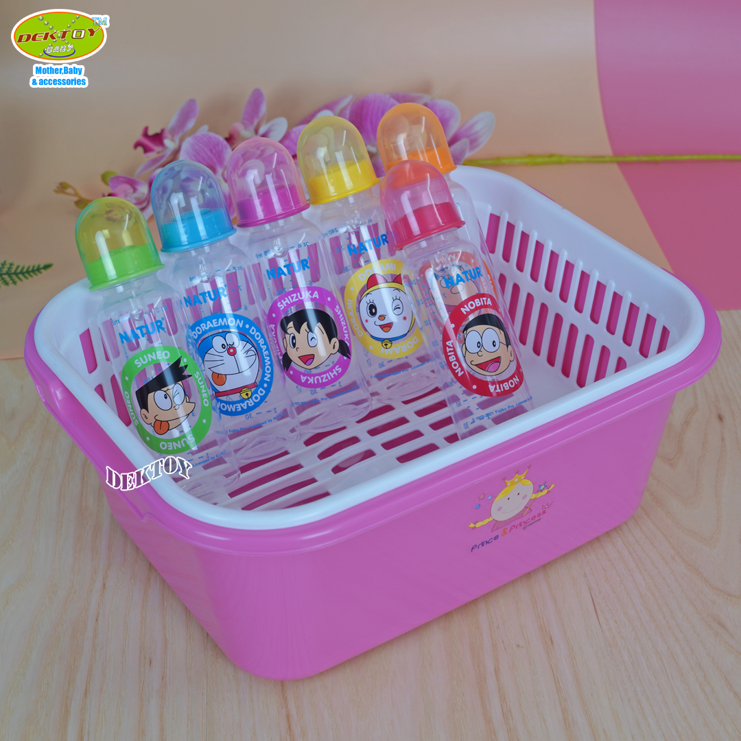 NANNY แนนนี่ ที่คว่ำขวดนมมีฝาปิดแนนนี่ N216 สีชมพู