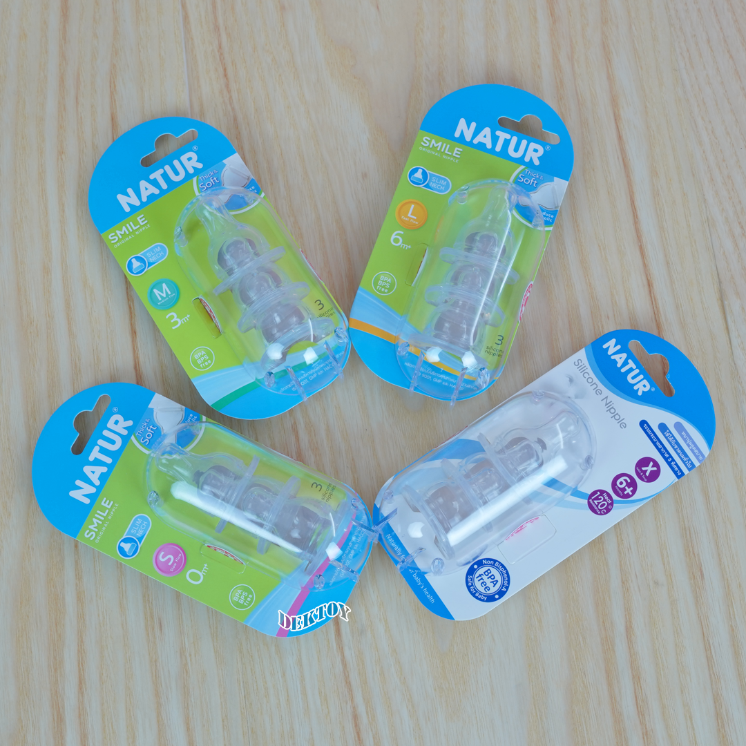 Natur เนเจอร์ จุกนมเนเจอร์ สไมล์ ออริจินัล โดม แพ็ค3ชิ้น