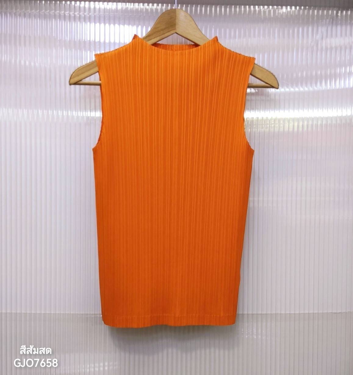 2MUAY BASIC รุ่น GJO7658 BASIC HIGH NECK PLEATED TOP เสื้ออัดพลีทงานคุณภาพ 22สี FREE SIZE