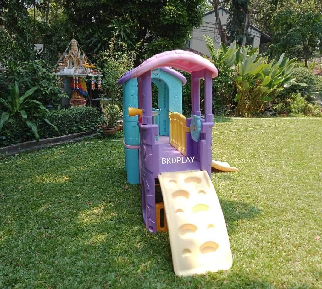 ส่งฟรี บ้านสไลเดอร์ปีนป่าย บ้านน้อย2ชั้น คละสี เลือกสีได้ ราคาต่อ1ชุด กระดานลื่นเด็ก เครื่องเล่นสนามกลางแจ้ง-ในร่ม พร้อมส่ง