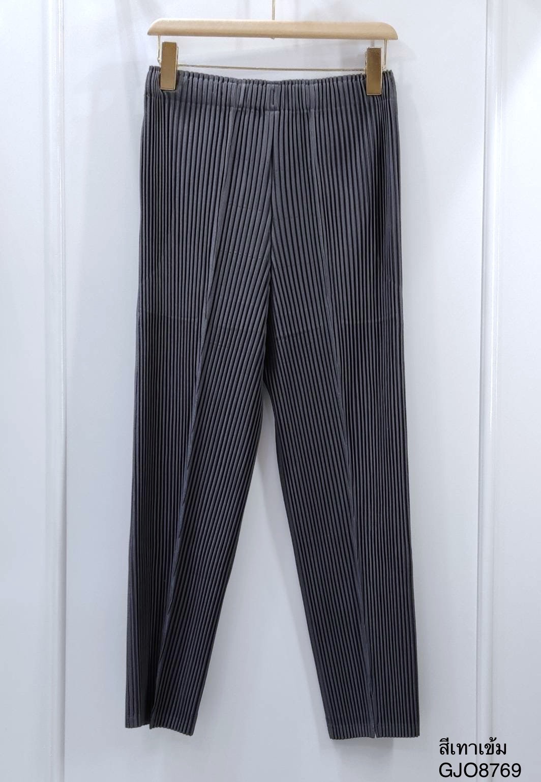 ยาว36,37นิ้ว!! 2MUAY รุ่น GJO8769 กางเกงผ้าหนาอัดพลีท THICK SLIM SPILT FRONT PLEATED PANTS 14 สี FREE SIZE