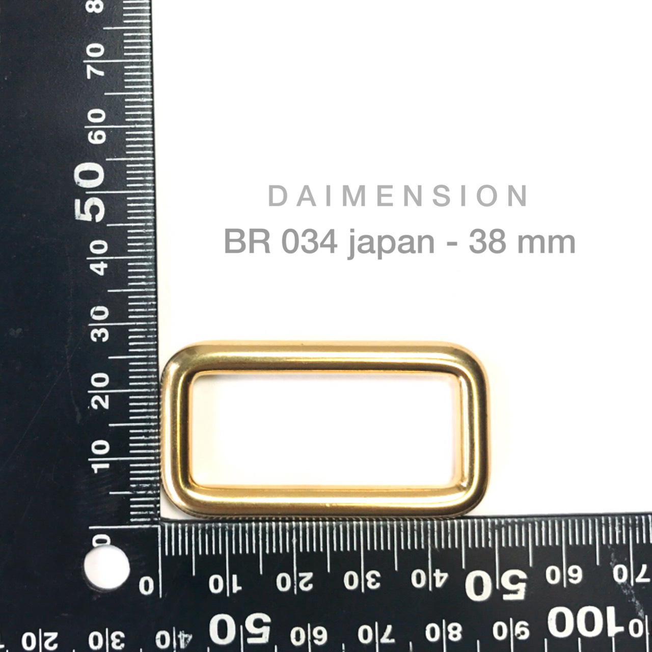 BR034 JAPAN ห่วงสี่เหลี่ยมทองเหลืองแท้ ไม่มีรอยต่อ อะไหล่ทองเหลืองแท้ อุปกรณ์งานหนัง leatherbrass **ราคาต่อชิ้น**