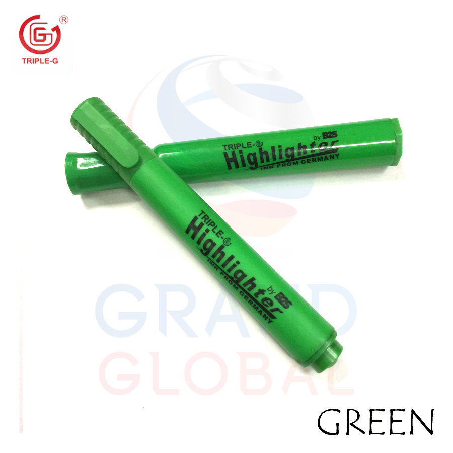 Triple-G ปากกา ไฮไลท์ ปากกา เน้นข้อความ หัวตัด 3 mm 4 สี สีสัน สดใส (Highlighter / Marker) 1 ชุด
