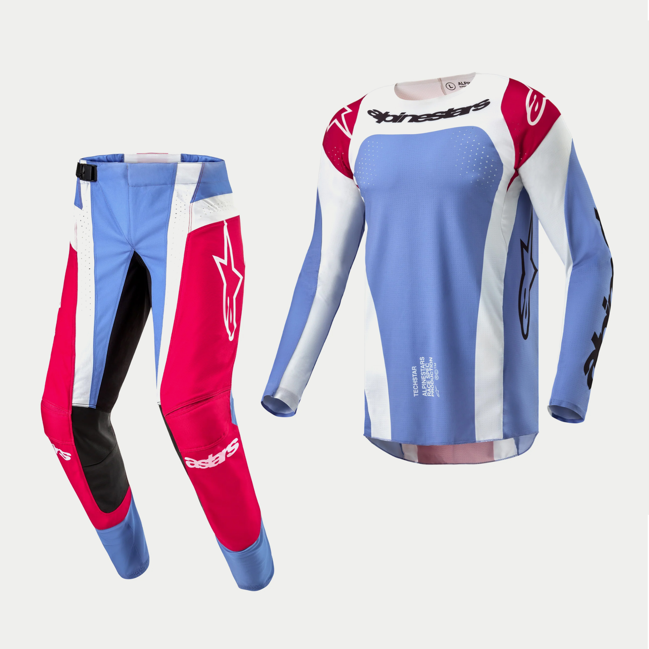ชุด Alpinestars 2024 Techstar Ocuri - LIGHT BLUE MARS RED WHITE