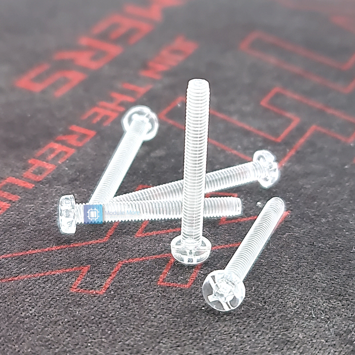 [ 5 ชิ้น ] สกรูพลาสติกหัวฟิลลิปส์ใส M3 Transparent Nylon phillip head screw 1 ชุดมี 5 ชิ้น