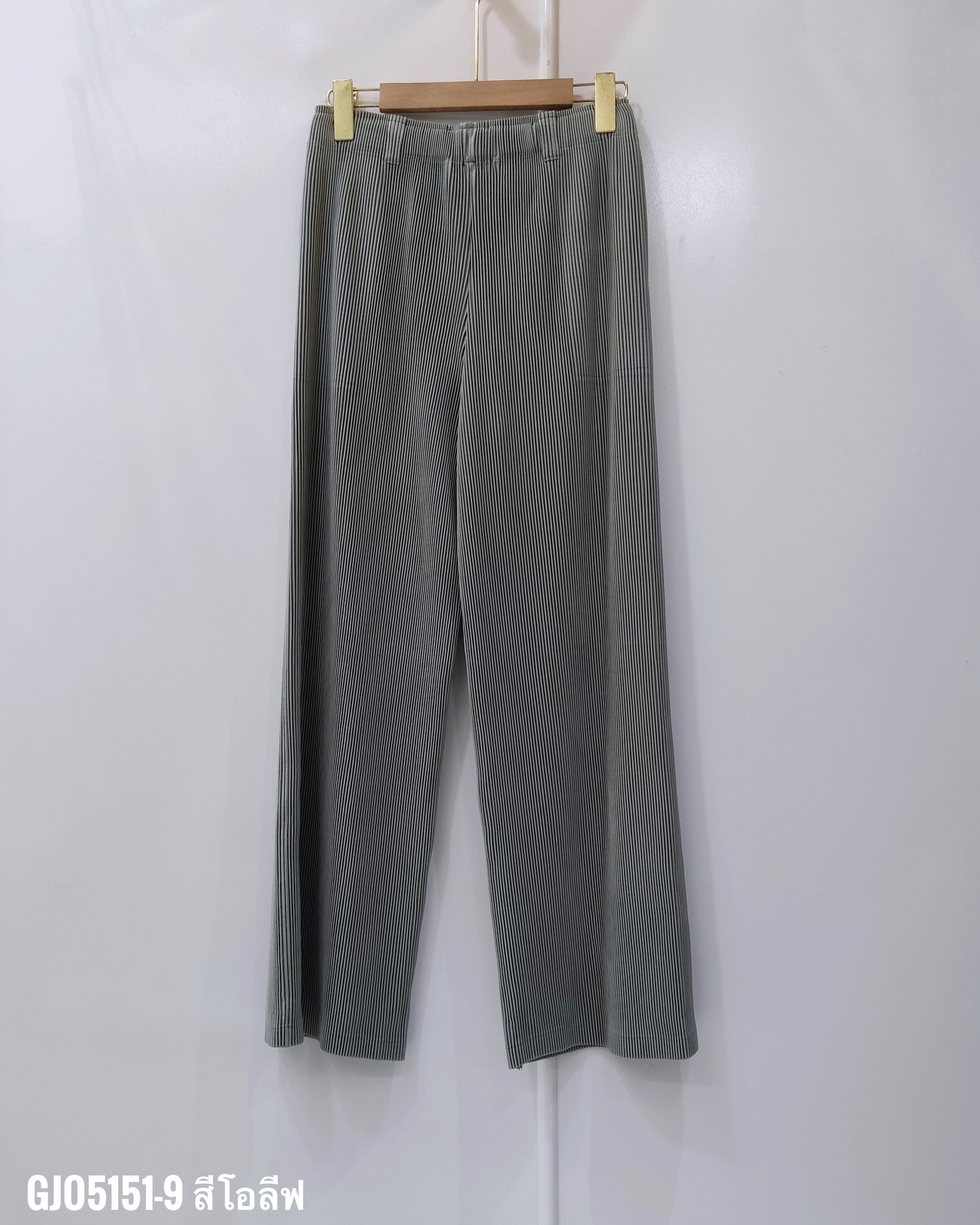 ยาว 37.5 นิ้ว 2MUAY รุ่น GJO5151-9 กางเกงพลีทคุณภาพ THICK STRAIGHT PLEAT PANT 9 สี FREE SIZE