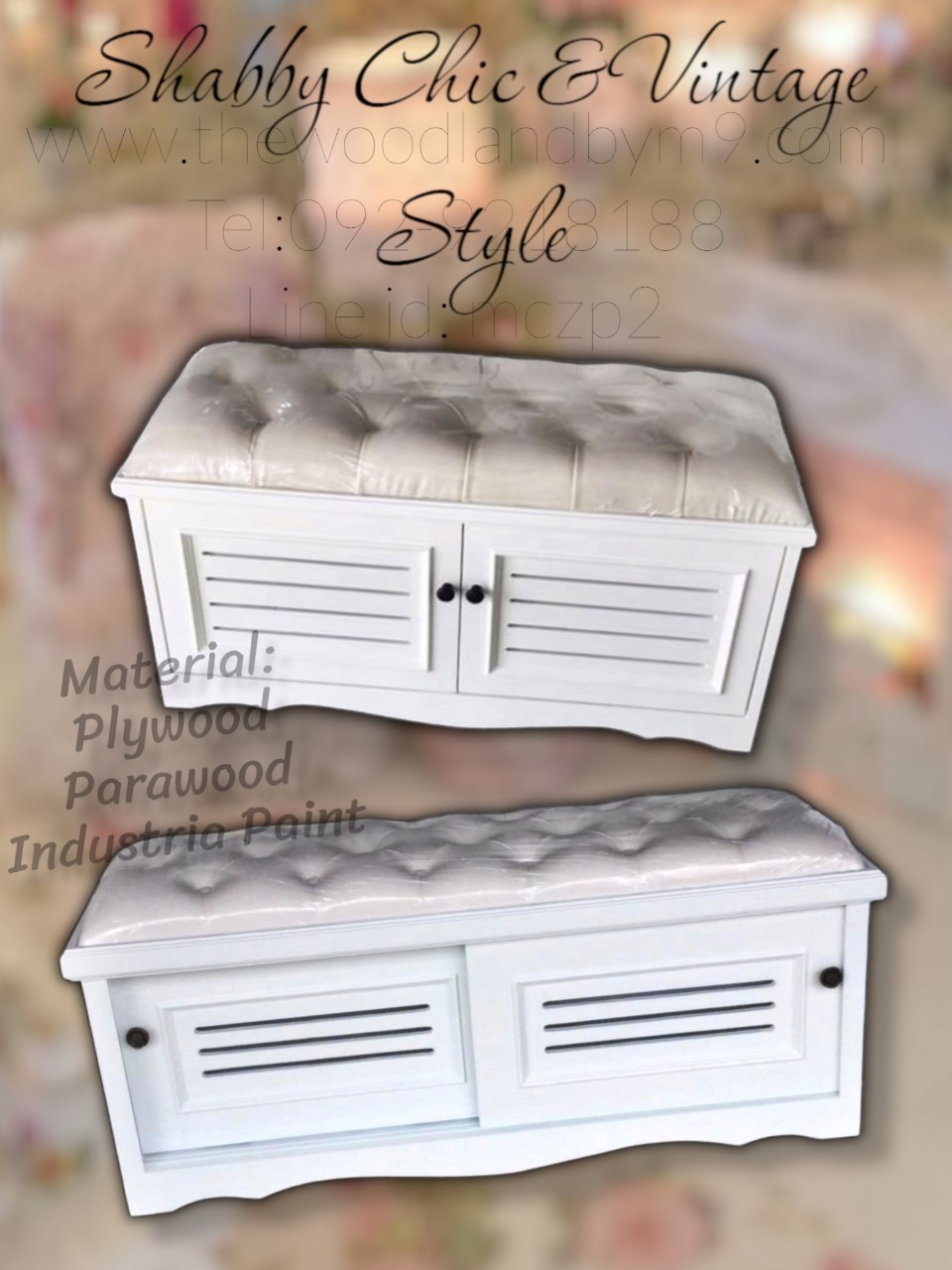 👑#shabbyChicStyle#ชั้นวางรองเท้าด้านบนมีที่นั่งสะดวกในการใส่รองเท้า🛠ตู้vintage🔖15-09-009