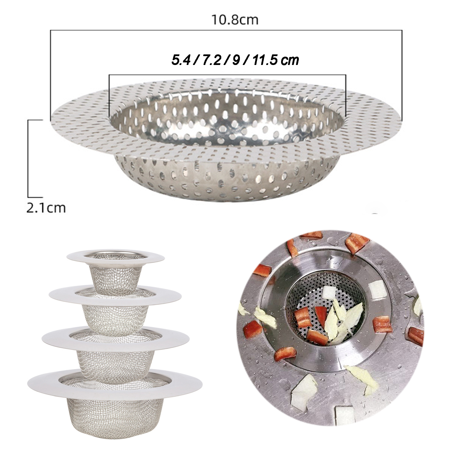 ตะแกรง / จุดฝา / สแตนเลส ปิดท่อระบายน้ำ ซิลิโคน รูปดาว อ่างล้างจาน อ่างอาบน้ำ รูระบายขนาดเล็ก ดีไซน์สวย