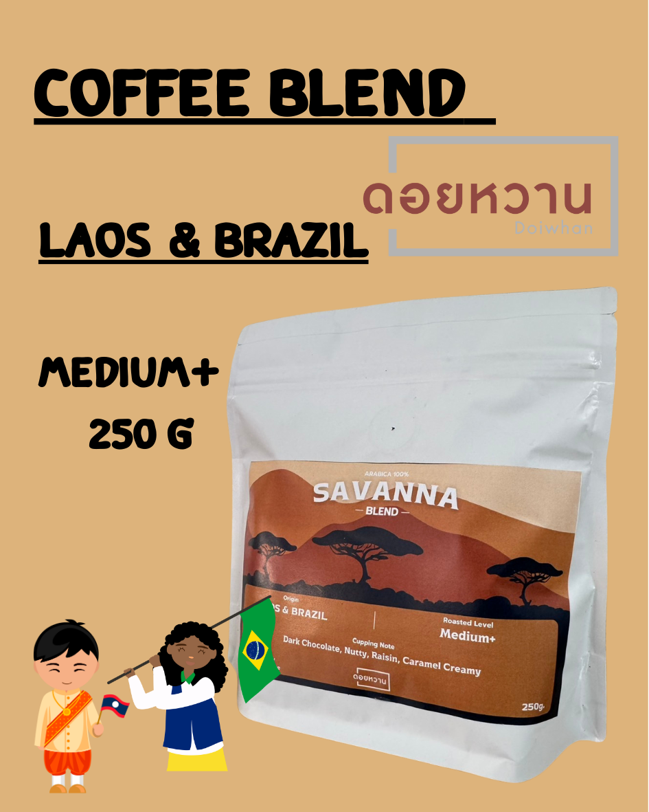 กาแฟคั่ว บราซิลเบลน Brazil Blend Medium Plus Roast 250 กรัม