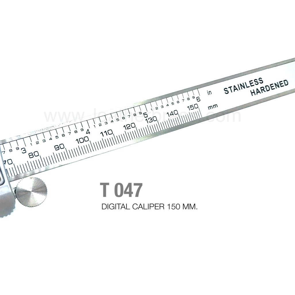 T047 เครื่องวัดขนาดดิจิตัล Digital Caliper 150 mm อุปกรณ์สำหรับวัดขนาดอะไหล่ วัดความหนาหนัง**ราคาต่อกล่อง**