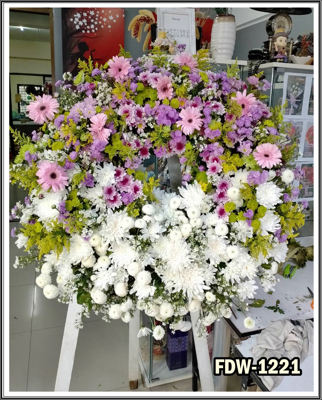 FDW-1221 พวงหรีดดอกไม้สด
