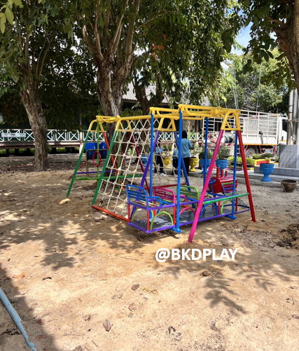 เครื่องเล่นสนามกลางแจ้ง ชุดรวมรถไฟ, ประกอบด้วยสไลเดอร์รถไฟโยกปีนป่ายและชิงช้าม้าโยก OutdoorPlayground,ผลิตเครื่องเล่นสนาม,เครื่องเล่นงบสพฐ.ประชารัฐ ราคาโรงงาน