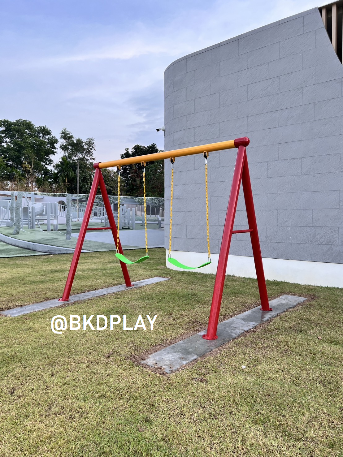 ชิงช้า2ที่นั่ง, เครื่องเล่นสนามเหล็กนำเข้า, ของเล่นสนาม, เครื่องเล่นสนามกลางแจ้ง พร้อมส่ง