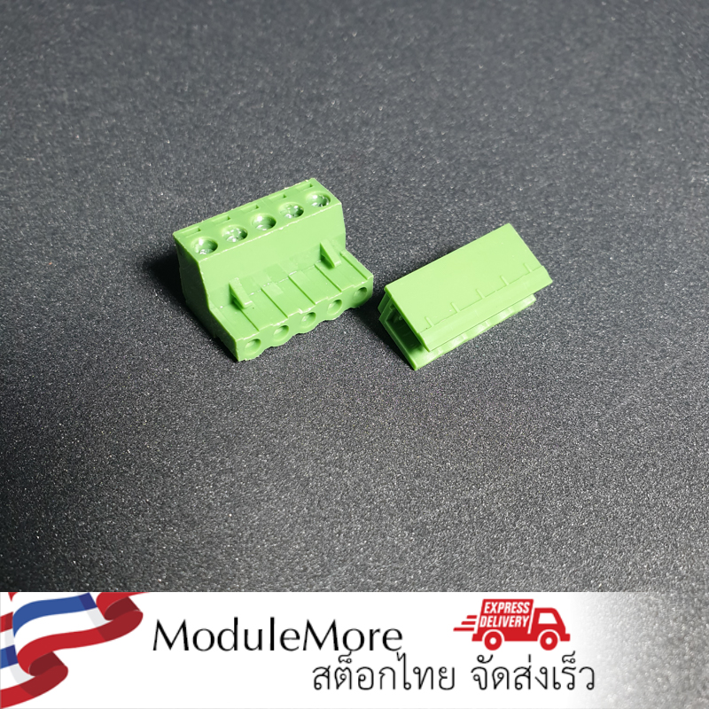 เทอร์มินอลแบบขันสกรูแบบสวมได้ [ผู้-เมีย] 5.08mm 2EDG5.08 5P 5 Way PCB Mount Screw Terminal Block for 14-22 AWG Wire