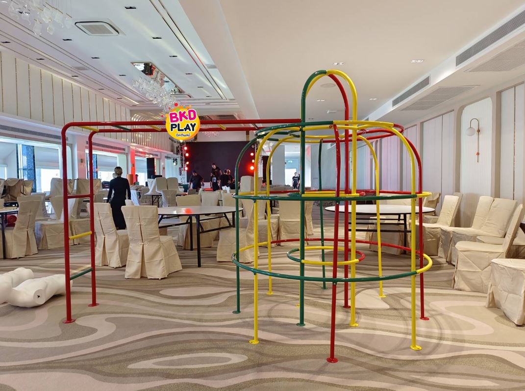 เครื่องเล่นสนามกลางแจ้งเหล็กชุดปีนป่าย โดมกลม บาร์ไต่ 2 ชั้น Outdoor Playground, ราคาโรงงาน สินค้าสั่งผลิต 10-20 วัน