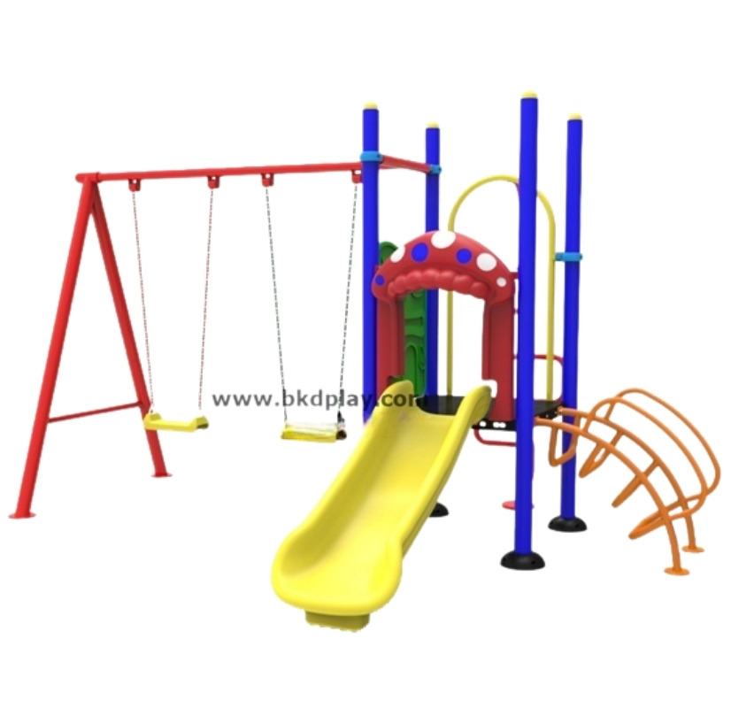 ชุดหอสไลด์-ปีนป่าย 8 เครื่องเล่นสนามเหล็ก เครื่องเล่นสนามกลางแจ้ง ของเล่น สั่งผลิต 10-20 วัน ขนาด 280x380x200 ซม.